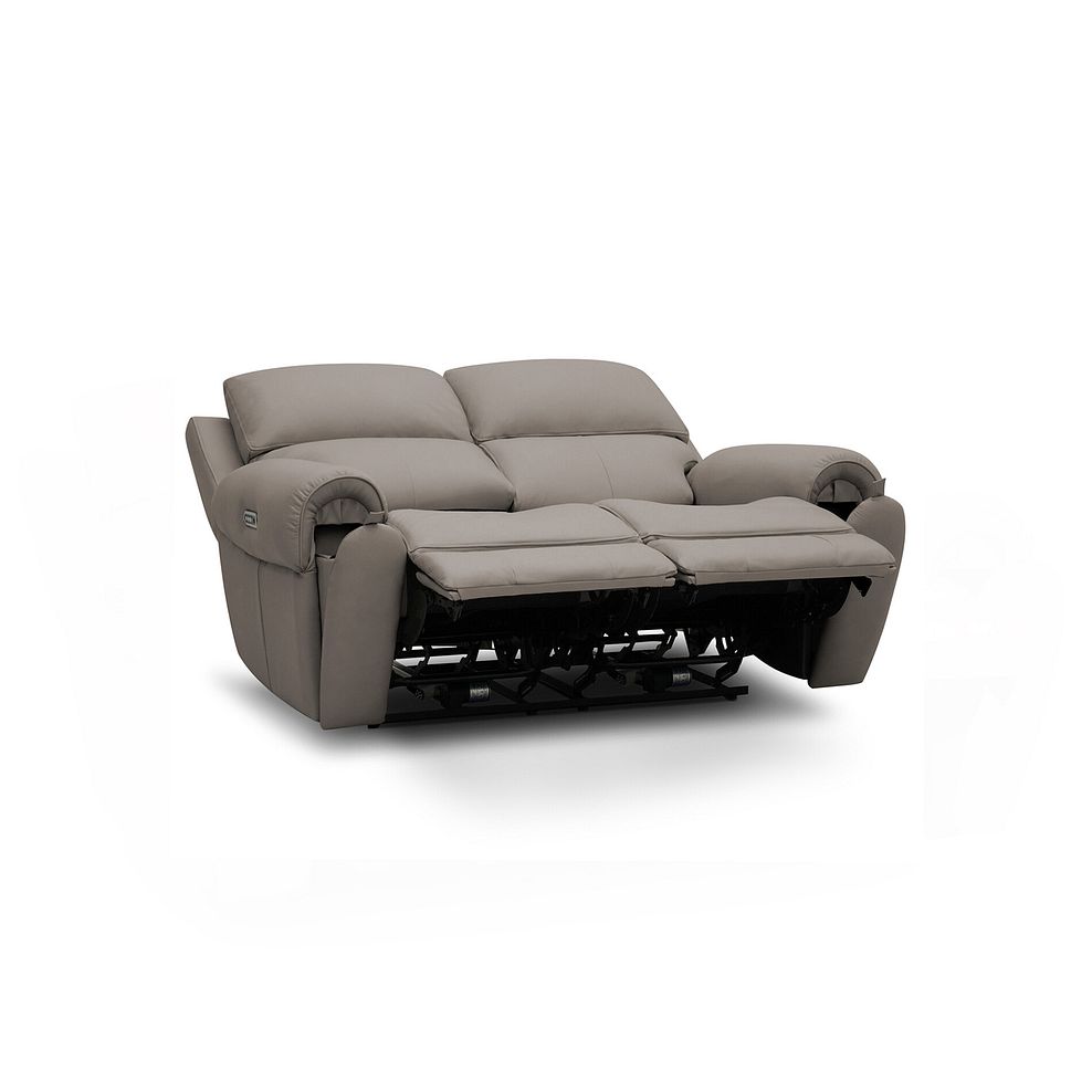 Ezra 2 Seater Electric Recliner with Power Headrest  Lumbar Support in Oyster Leather 5