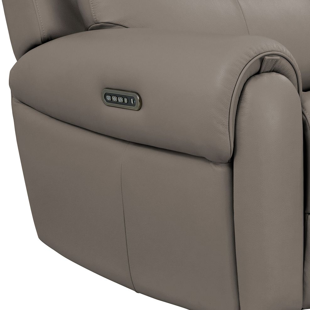 Ezra 2 Seater Electric Recliner with Power Headrest  Lumbar Support in Oyster Leather 13