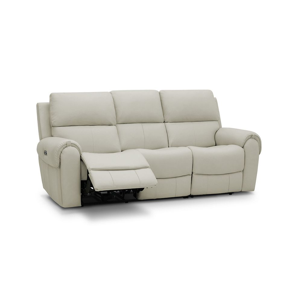 Ezra 3 Seater Electric Recliner in Bone China Leather 2