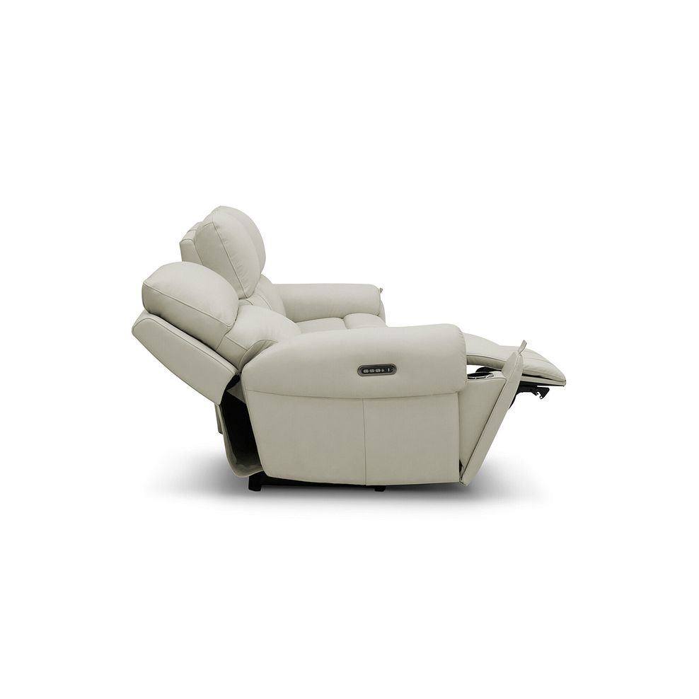 Ezra 3 Seater Electric Recliner in Bone China Leather 6
