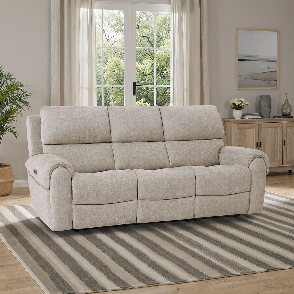 Ezra 3 Seater Electric Recliner in Darwin Mink Fabric 21