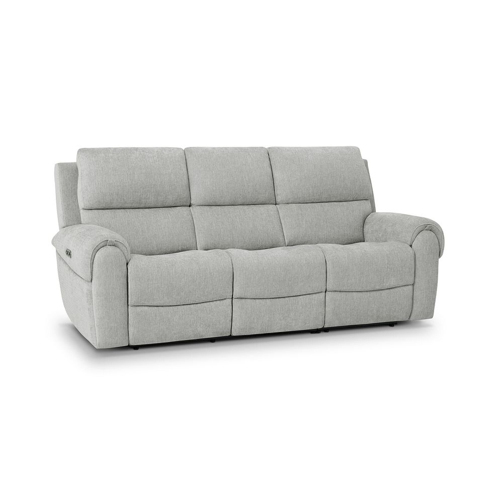 Ezra 3 Seater Electric Recliner in Darwin Silver Fabric 1