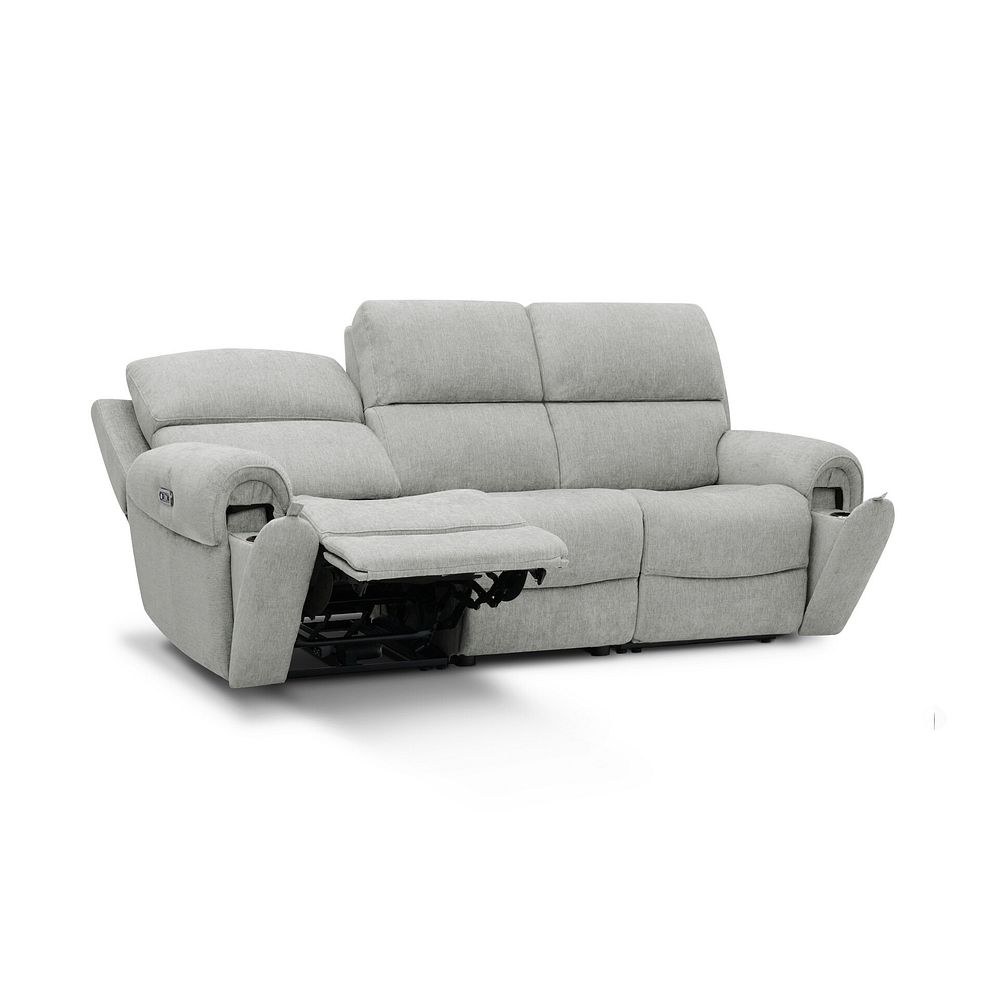 Ezra 3 Seater Electric Recliner in Darwin Silver Fabric 3