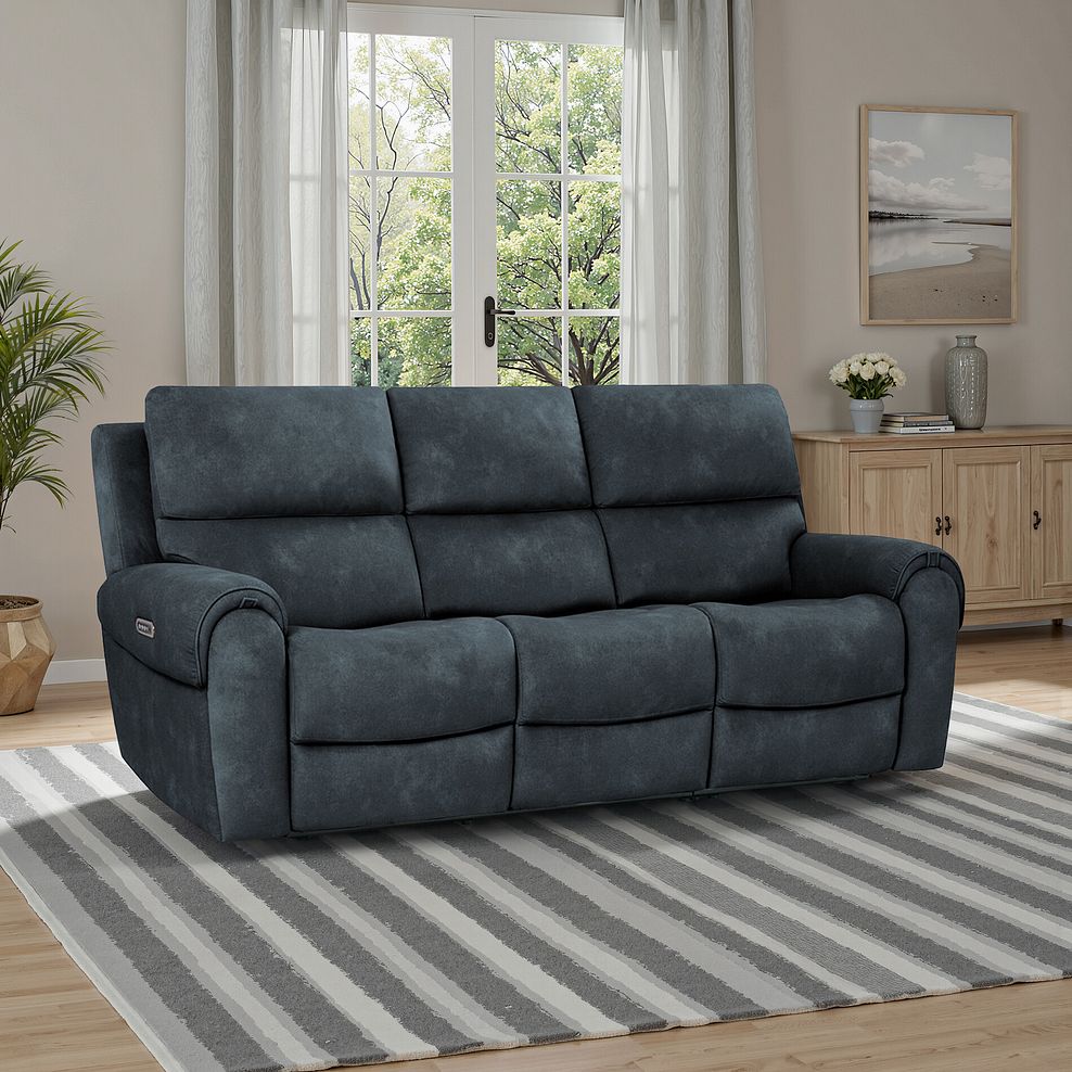 Ezra 3 Seater Electric Recliner in Dexter Shadow Fabric 1