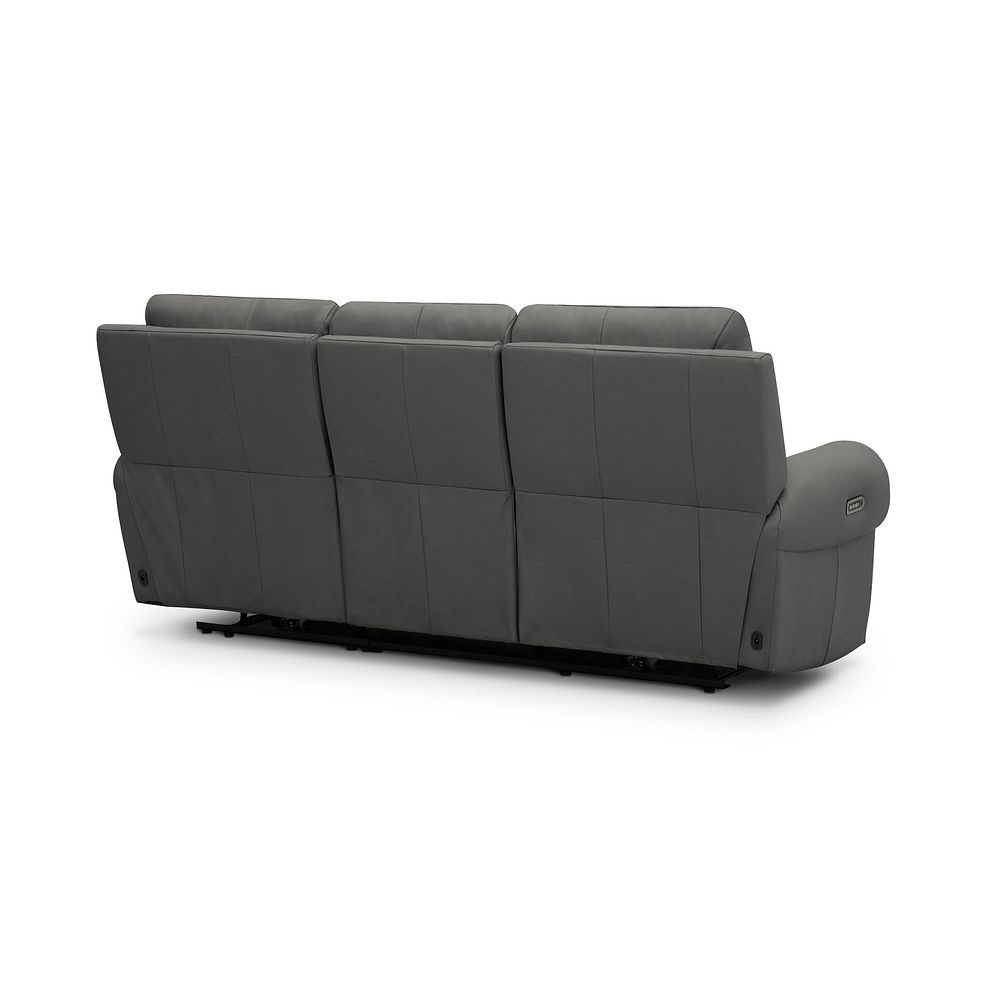 Ezra 3 Seater Electric Recliner in Elephant Grey Leather 8