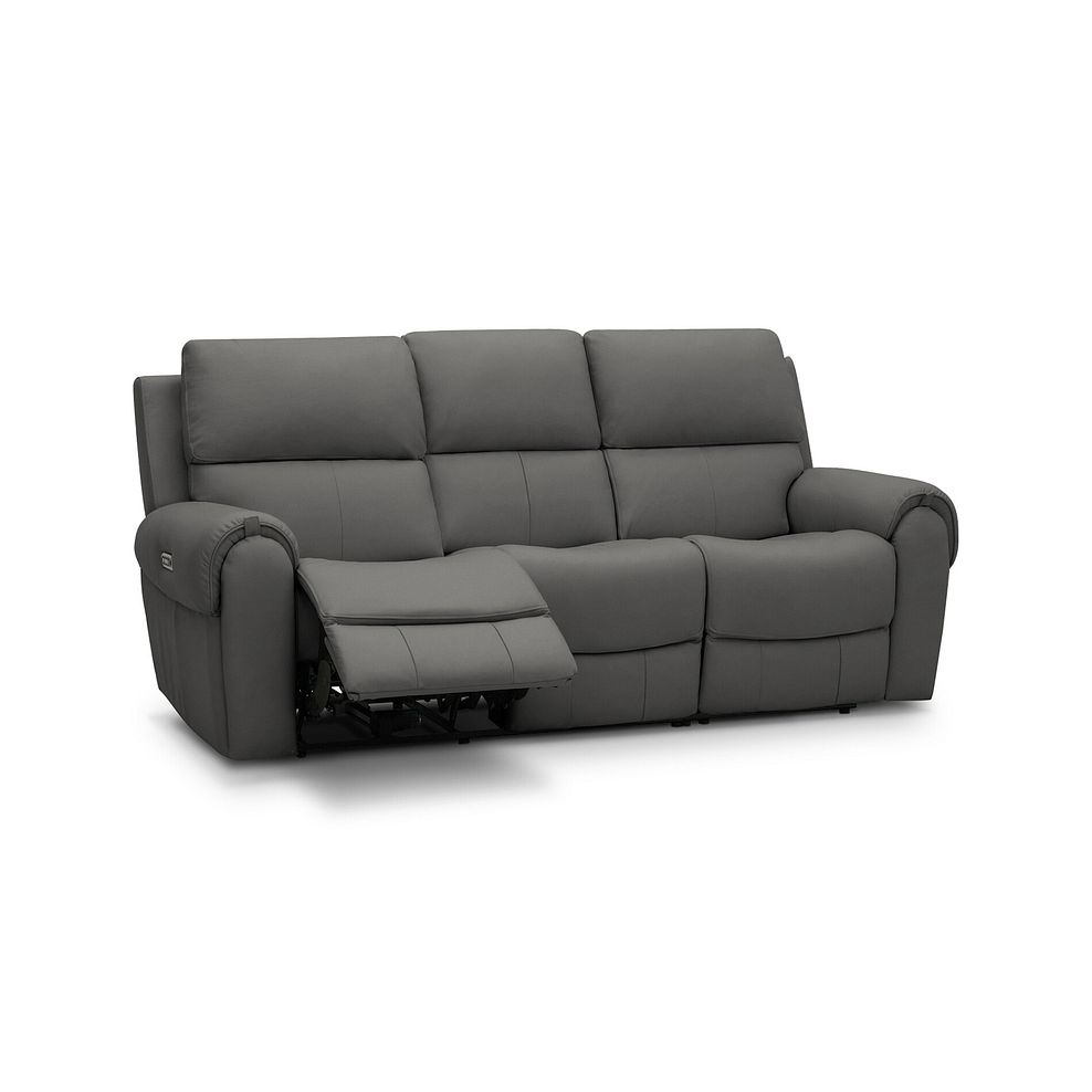 Ezra 3 Seater Electric Recliner in Elephant Grey Leather 2