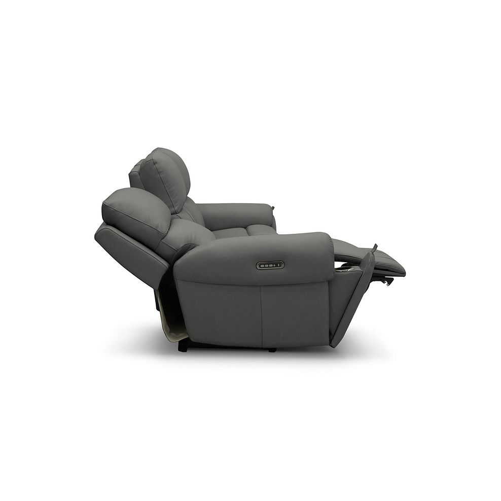 Ezra 3 Seater Electric Recliner in Elephant Grey Leather 6