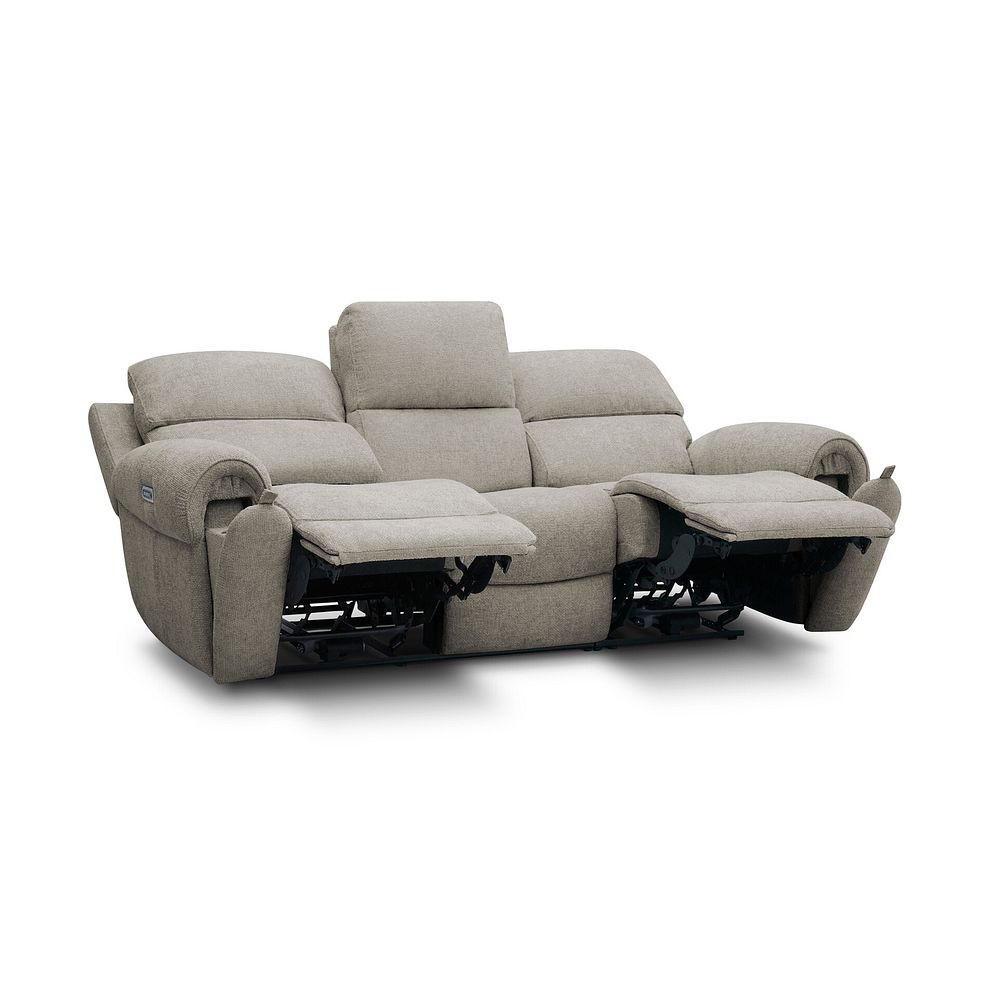 Ezra 3 Seater Electric Recliner in Hopsack Linen Fabric 4