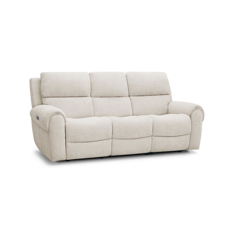 Ezra 3 Seater Electric Recliner in Hopsack Natural Fabric 1