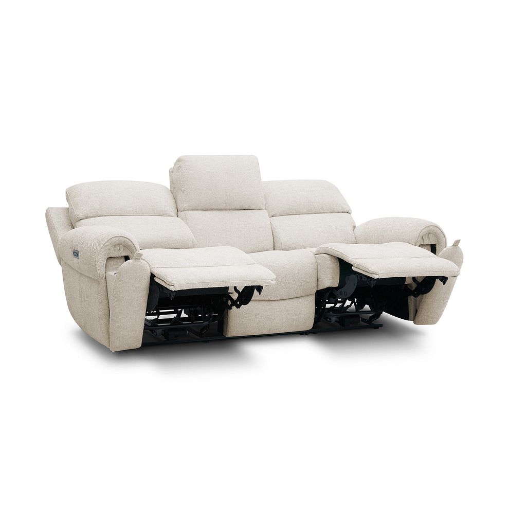 Ezra 3 Seater Electric Recliner in Hopsack Natural Fabric 4