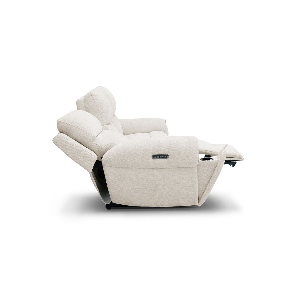 Ezra 3 Seater Electric Recliner in Hopsack Natural Fabric 7