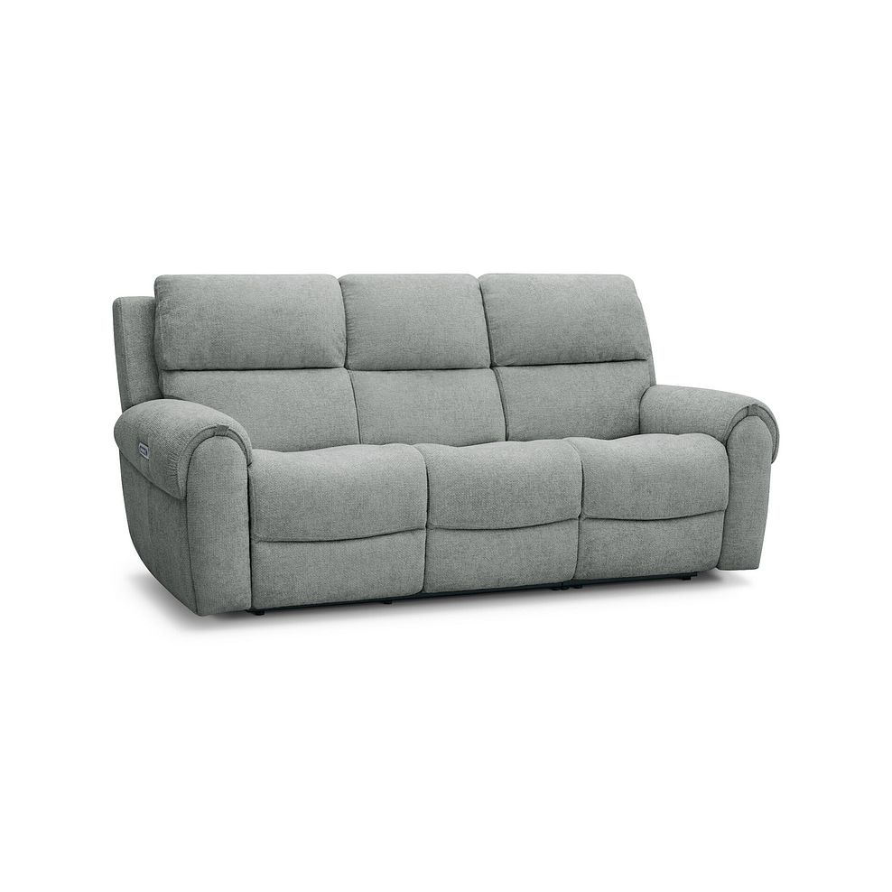 Ezra 3 Seater Electric Recliner in Hopsack Platinum Fabric 1