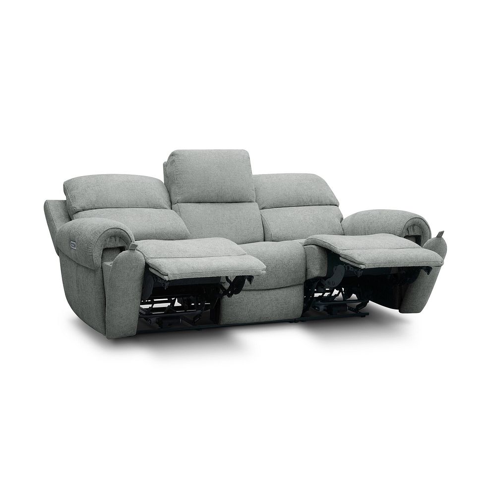 Ezra 3 Seater Electric Recliner in Hopsack Platinum Fabric 4