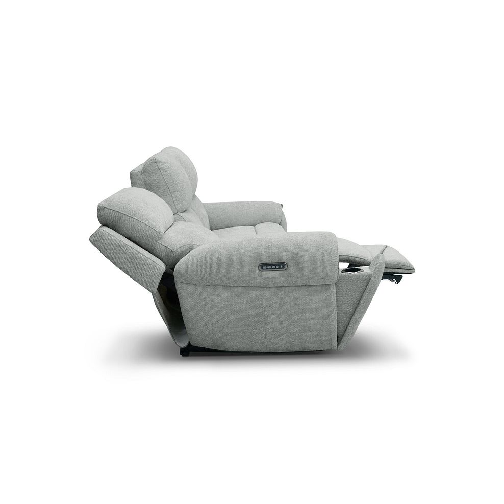 Ezra 3 Seater Electric Recliner in Hopsack Platinum Fabric 7