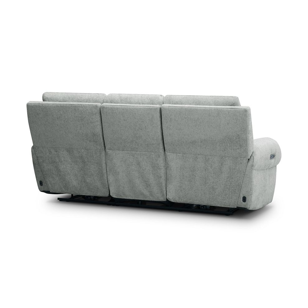 Ezra 3 Seater Electric Recliner in Hopsack Platinum Fabric 8