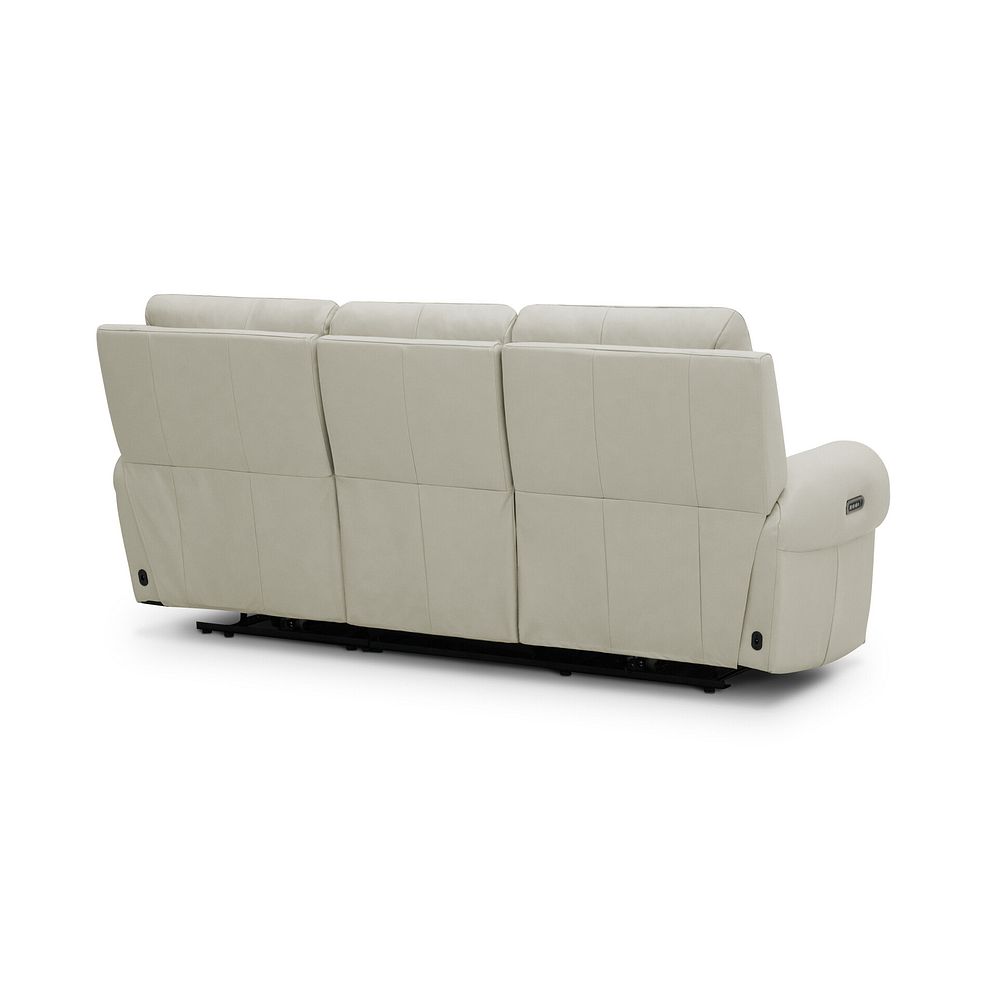 Ezra 3 Seater Electric Recliner with Power Headrest & Lumbar Support in Bone China Leather 9