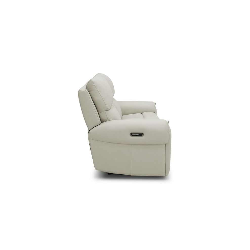 Ezra 3 Seater Electric Recliner with Power Headrest & Lumbar Support in Bone China Leather 6