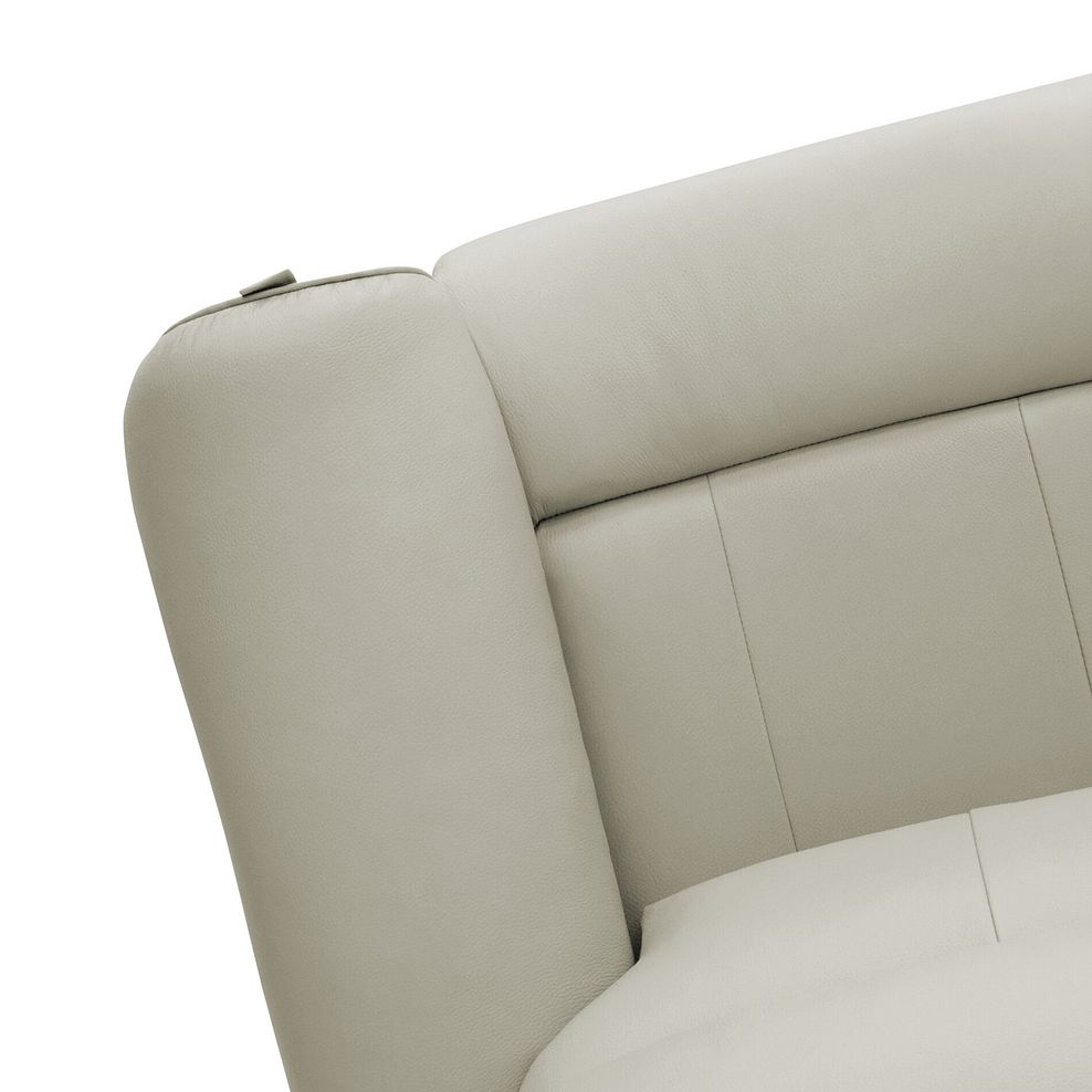 Ezra 3 Seater Electric Recliner with Power Headrest & Lumbar Support in Bone China Leather 14
