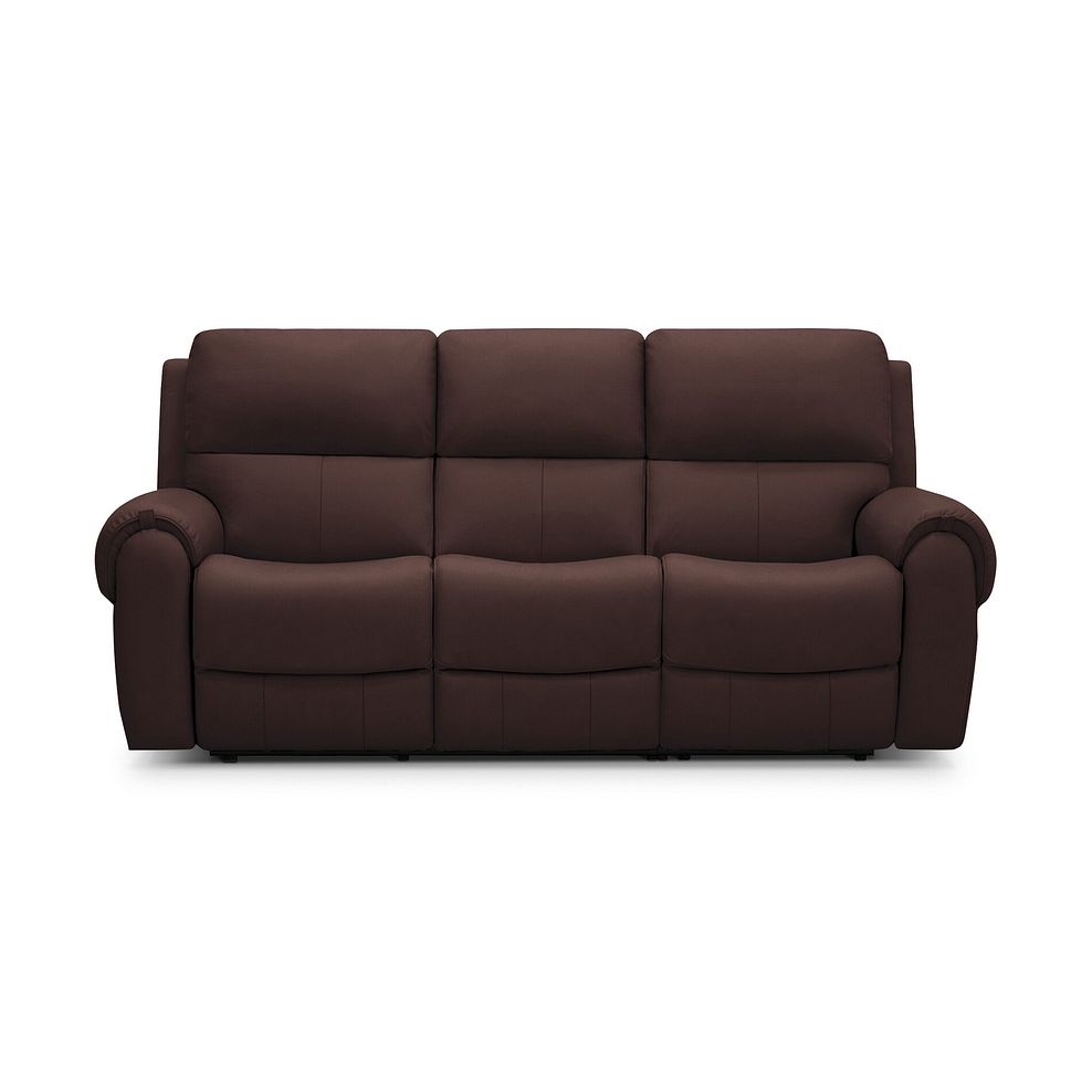 Ezra 3 Seater Electric Recliner with Power Headrest & Lumbar Support in Chestnut Leather 5