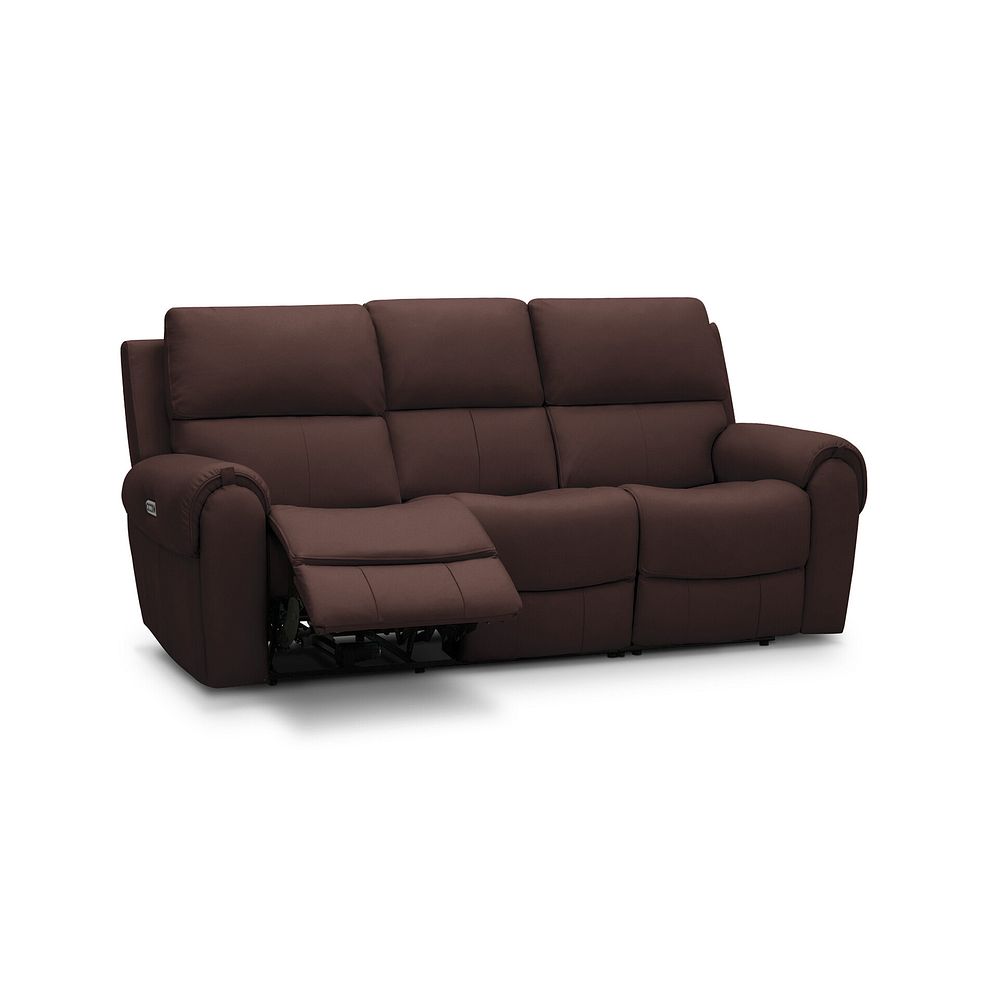 Ezra 3 Seater Electric Recliner with Power Headrest & Lumbar Support in Chestnut Leather 2