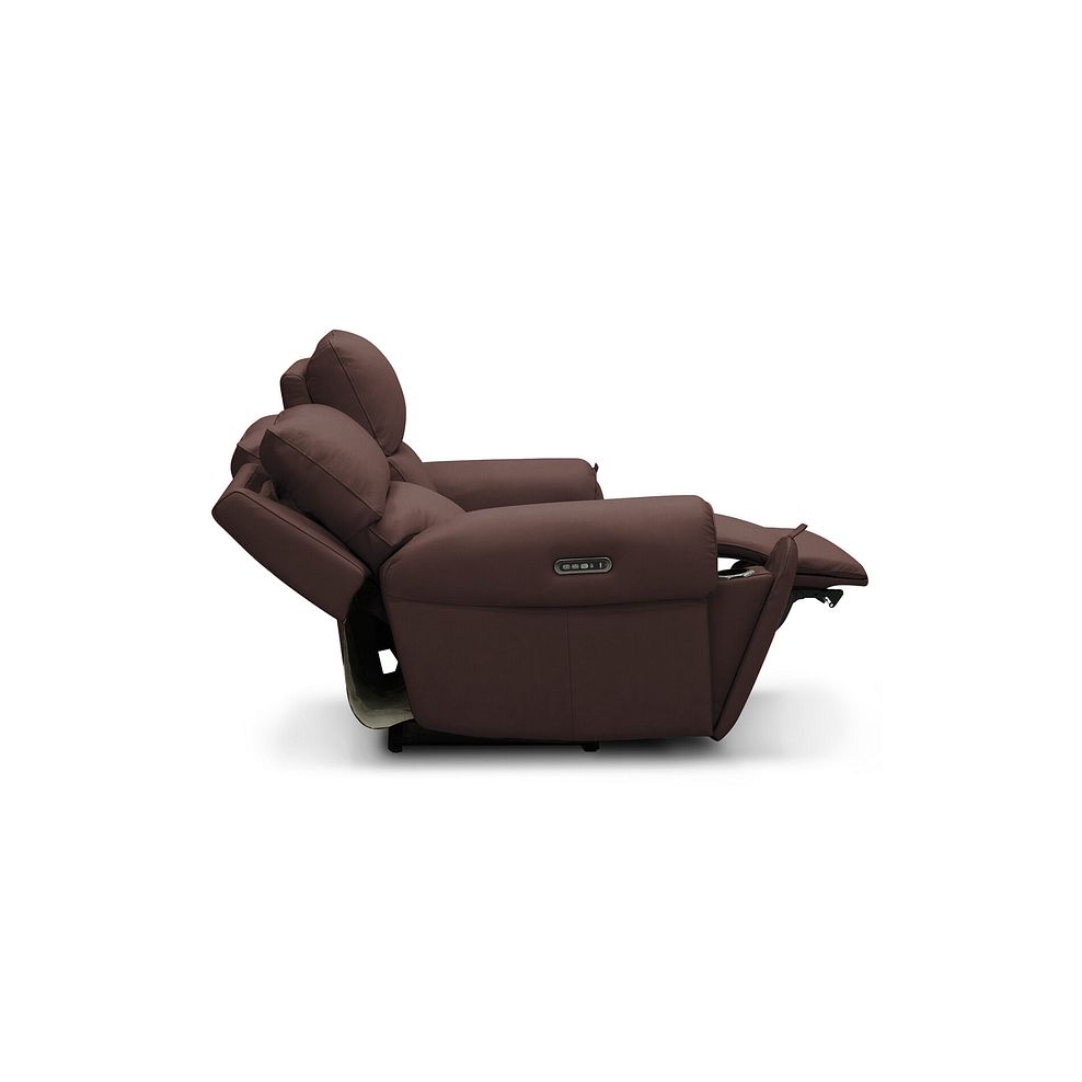 Ezra 3 Seater Electric Recliner with Power Headrest & Lumbar Support in Chestnut Leather 7