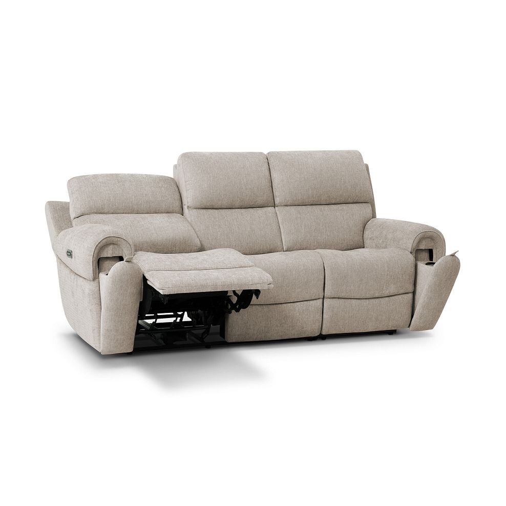 Ezra 3 Seater Electric Recliner with Power Headrest  Lumbar Support in Darwin Mink Fabric 6