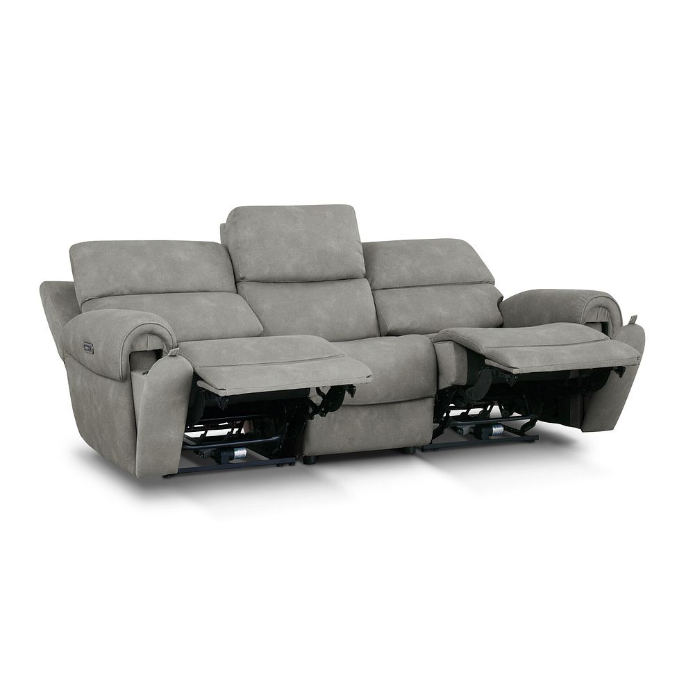 Ezra 3 Seater Electric Recliner with Power Headrest & Lumbar Support in Dexter Stone Fabric 5