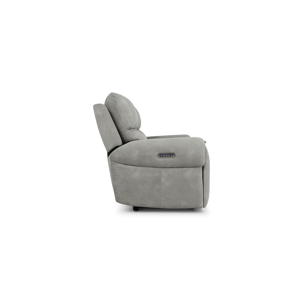 Ezra 3 Seater Electric Recliner with Power Headrest & Lumbar Support in Dexter Stone Fabric 7