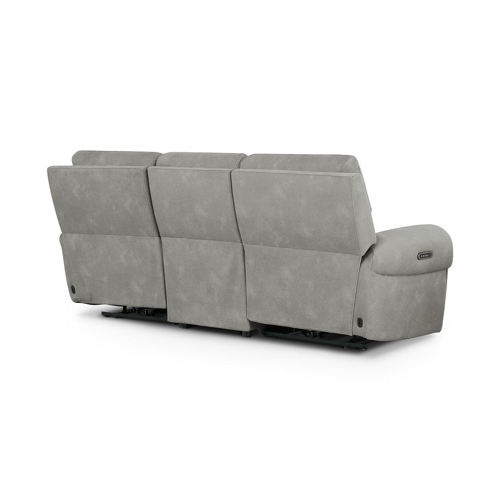 Ezra 3 Seater Electric Recliner with Power Headrest & Lumbar Support in Dexter Stone Fabric 10