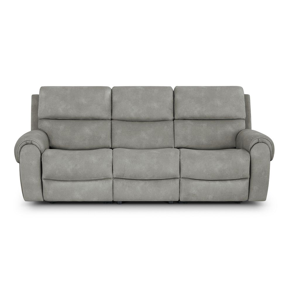 Ezra 3 Seater Electric Recliner with Power Headrest & Lumbar Support in Dexter Stone Fabric 6