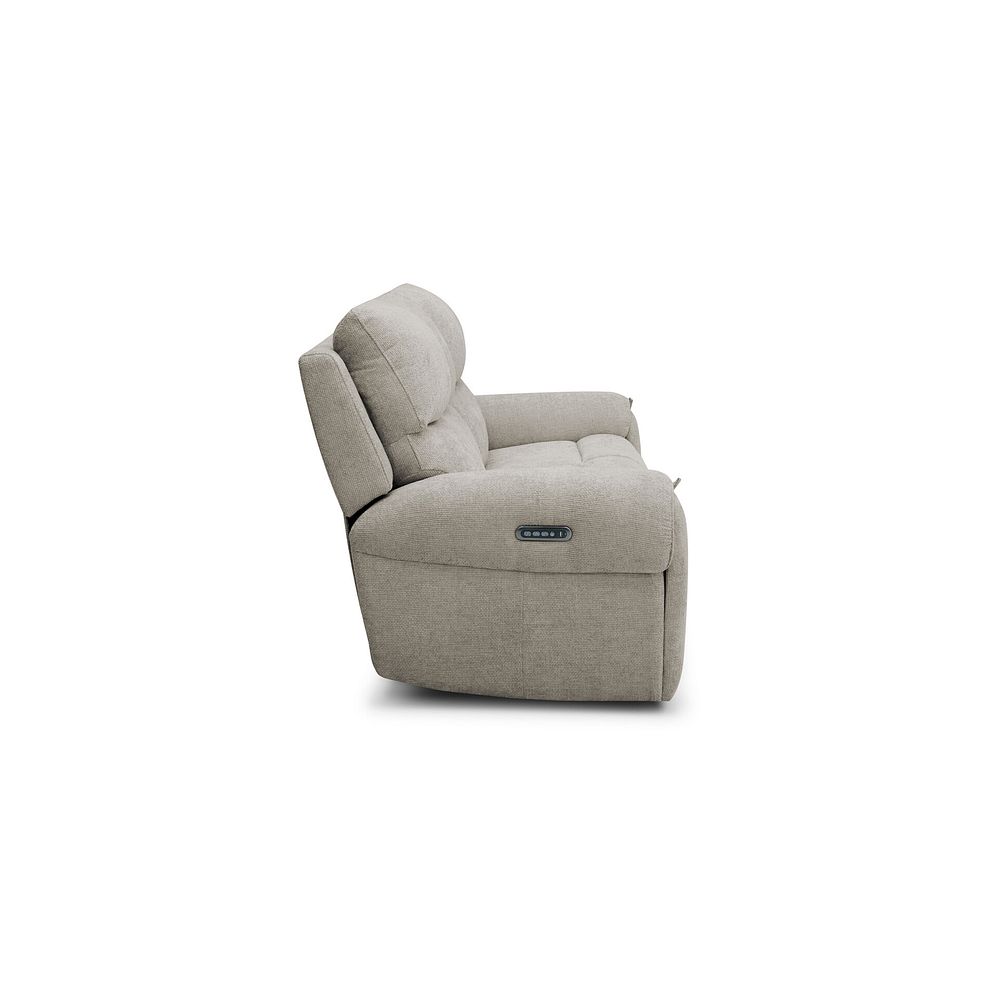 Ezra 3 Seater Electric Recliner with Power Headrest & Lumbar Support in Hopsack Linen Fabric 9