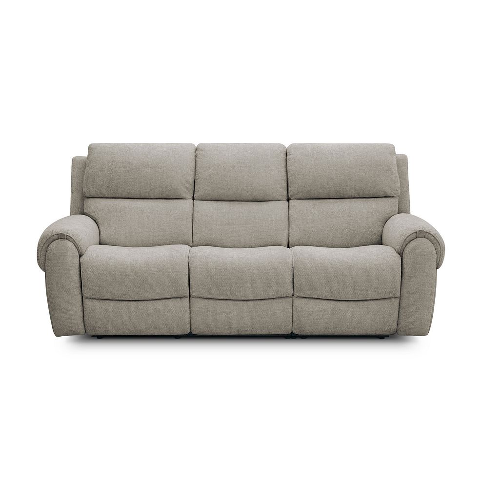 Ezra 3 Seater Electric Recliner with Power Headrest & Lumbar Support in Hopsack Linen Fabric 8