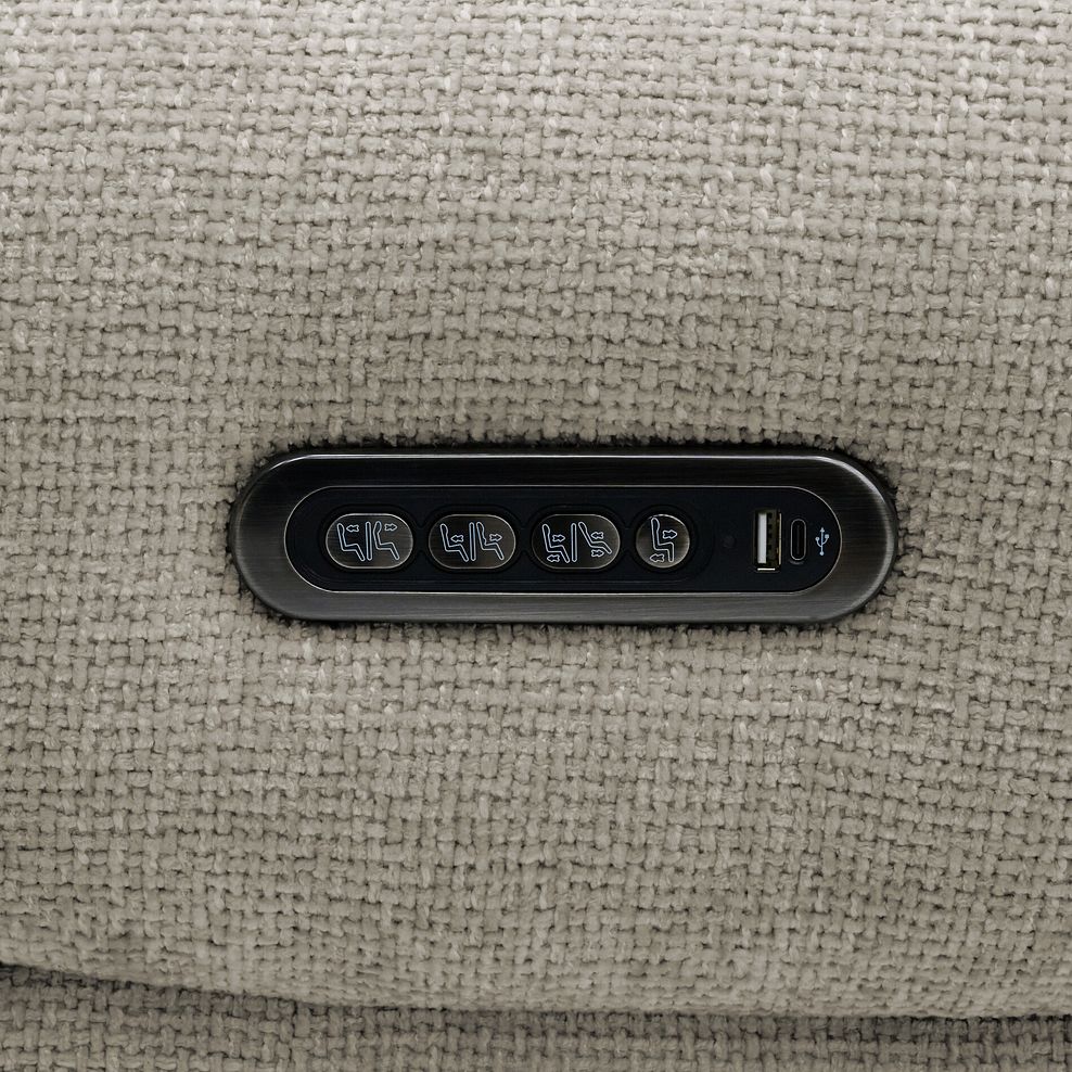 Ezra 3 Seater Electric Recliner with Power Headrest & Lumbar Support in Hopsack Linen Fabric 17