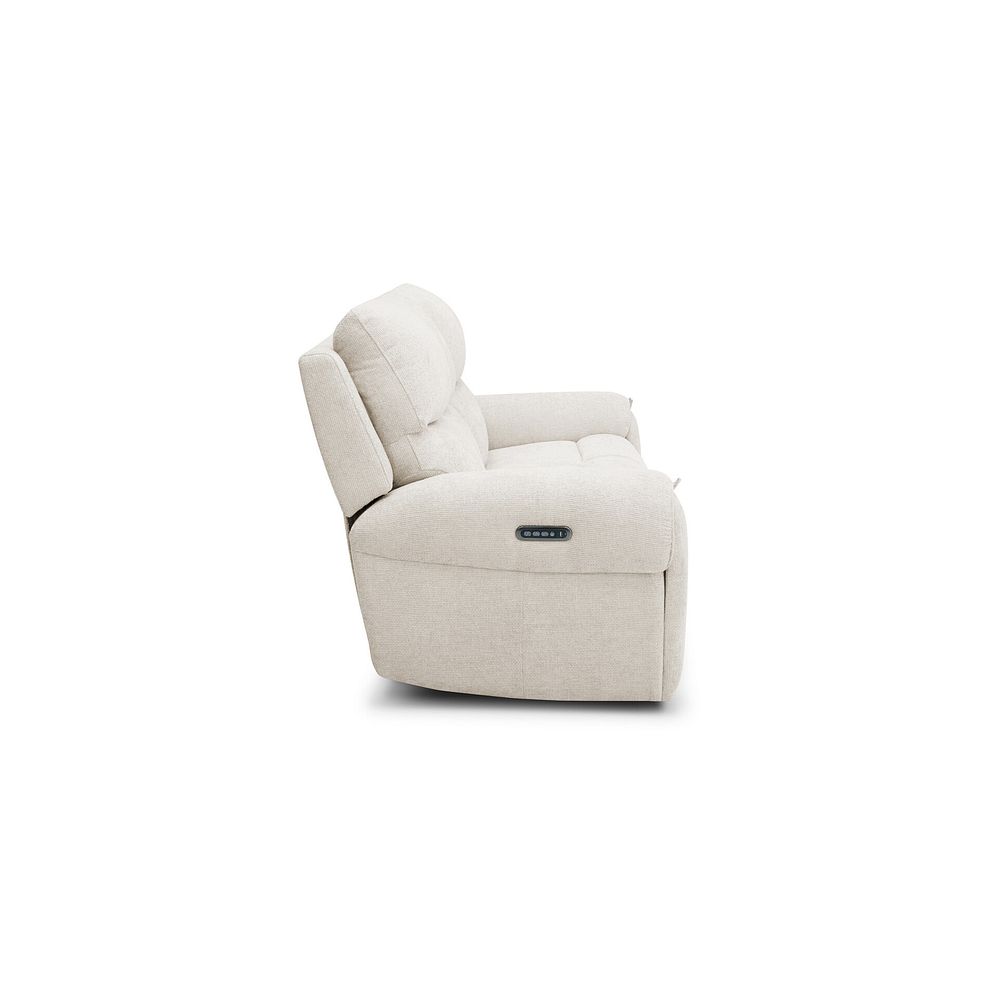 Ezra 3 Seater Electric Recliner with Power Headrest & Lumbar Support in Hopsack Natural Fabric 9