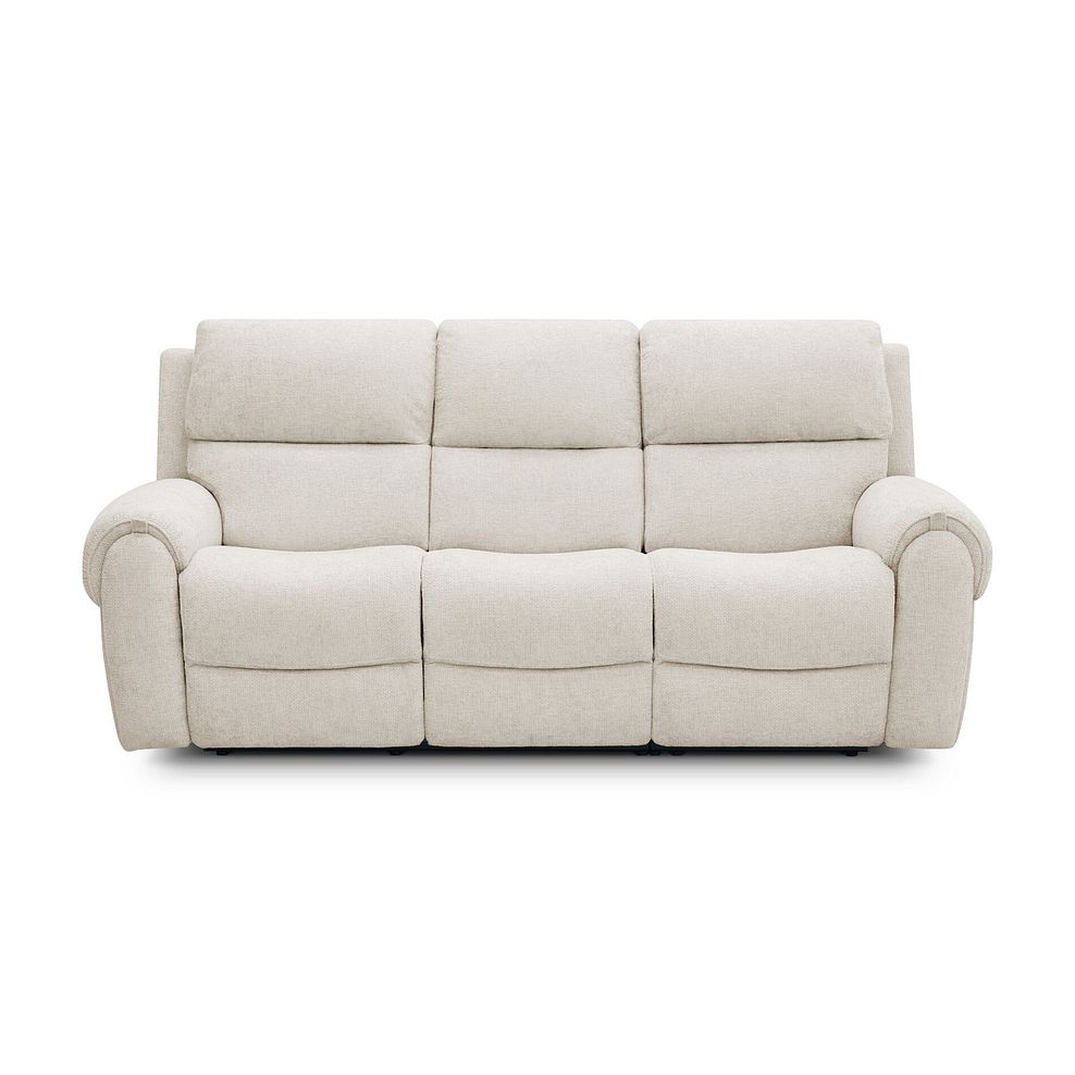 Ezra 3 Seater Electric Recliner with Power Headrest & Lumbar Support in Hopsack Natural Fabric 8