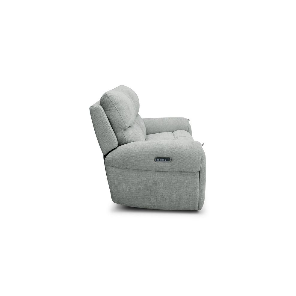Ezra 3 Seater Electric Recliner with Power Headrest & Lumbar Support in Hopsack Platinum Fabric 9