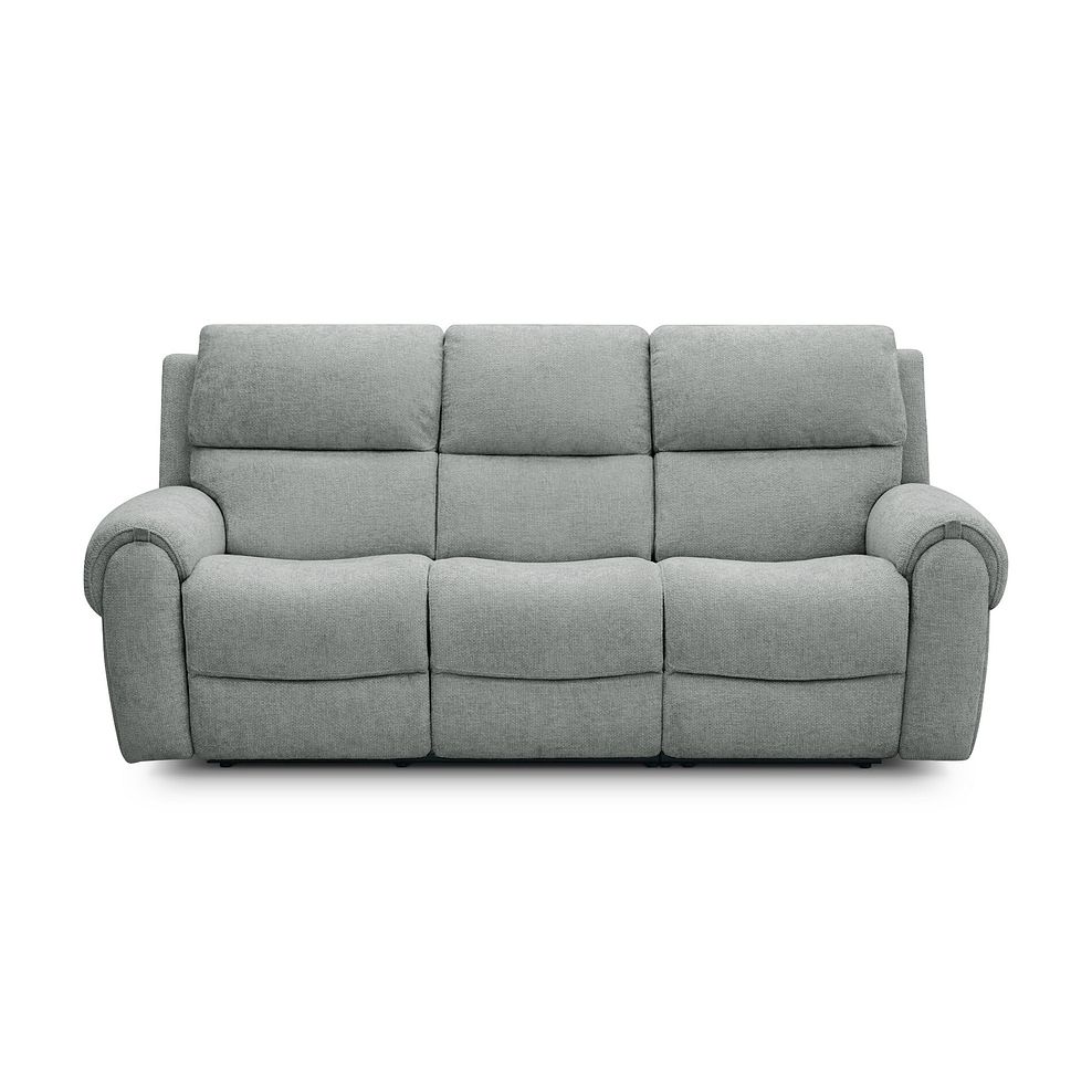 Ezra 3 Seater Electric Recliner with Power Headrest & Lumbar Support in Hopsack Platinum Fabric 8