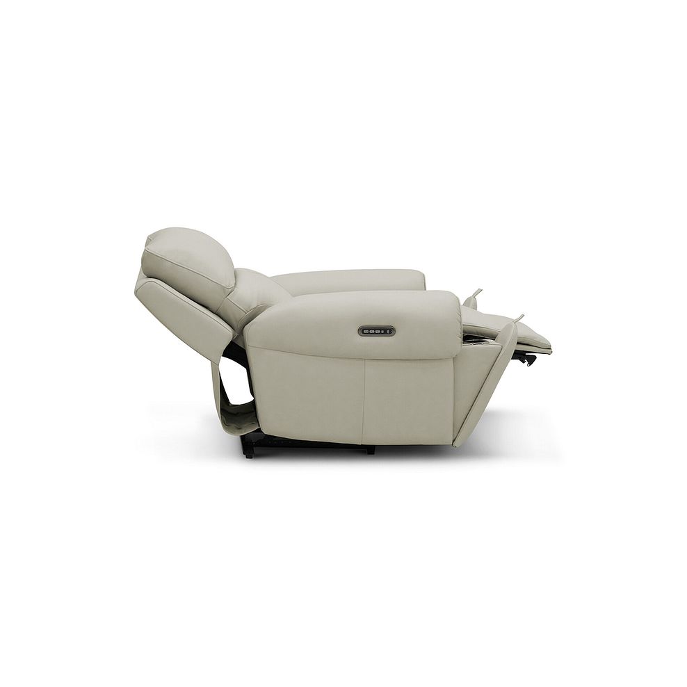 Ezra Electric Recliner Armchair in Bone China Leather 6