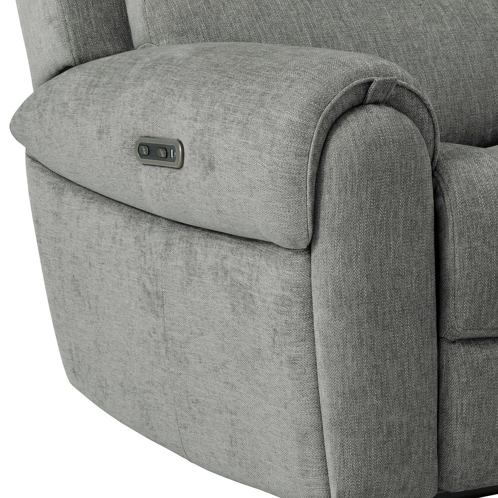 Ezra Electric Recliner Armchair in Darwin Mushroom Fabric 10