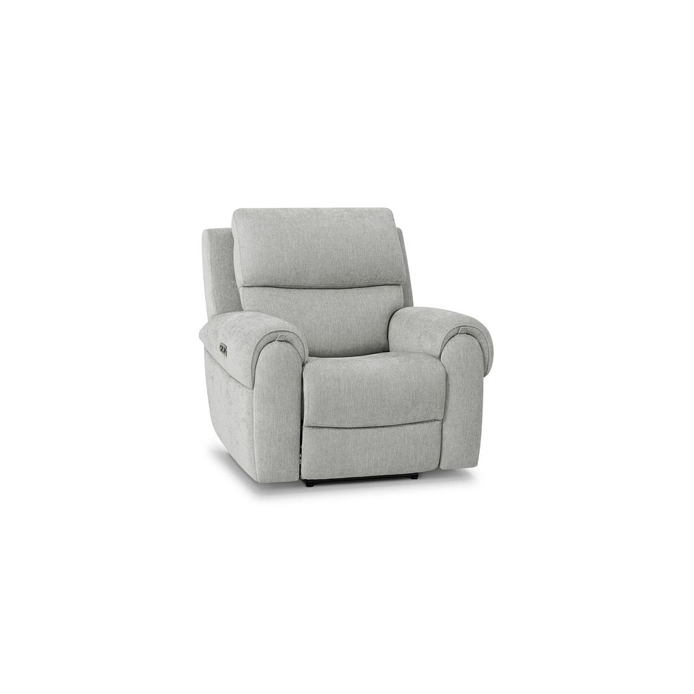 Ezra Electric Recliner Armchair in Darwin Silver Fabric 1
