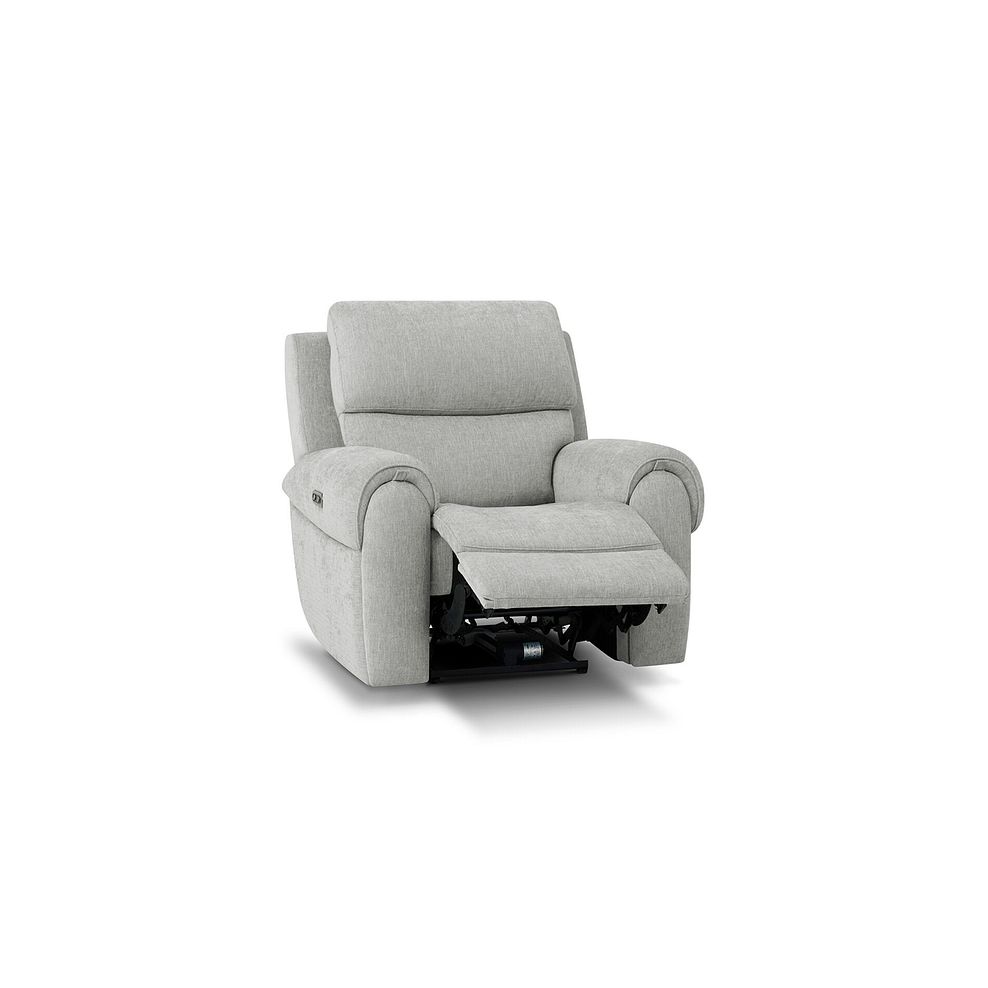 Ezra Electric Recliner Armchair in Darwin Silver Fabric 2