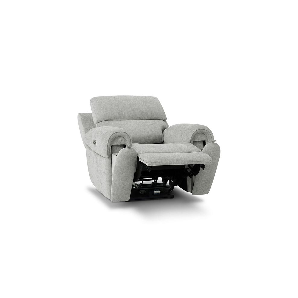 Ezra Electric Recliner Armchair in Darwin Silver Fabric 4