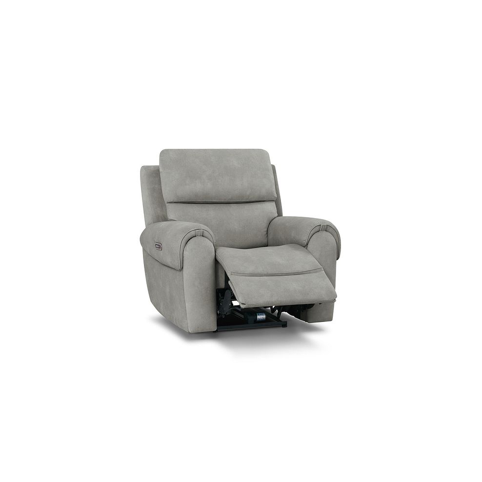 Ezra Electric Recliner Armchair in Dexter Stone Fabric 2