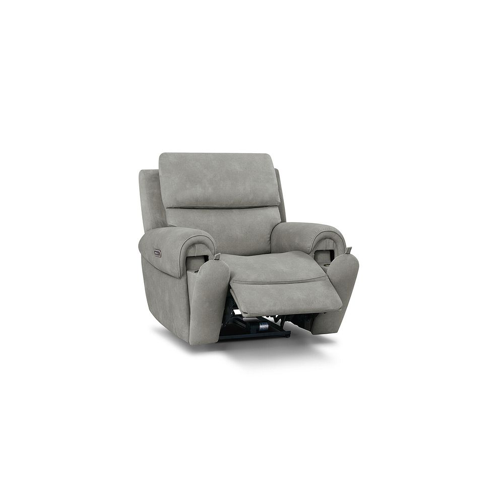 Ezra Electric Recliner Armchair in Dexter Stone Fabric 3