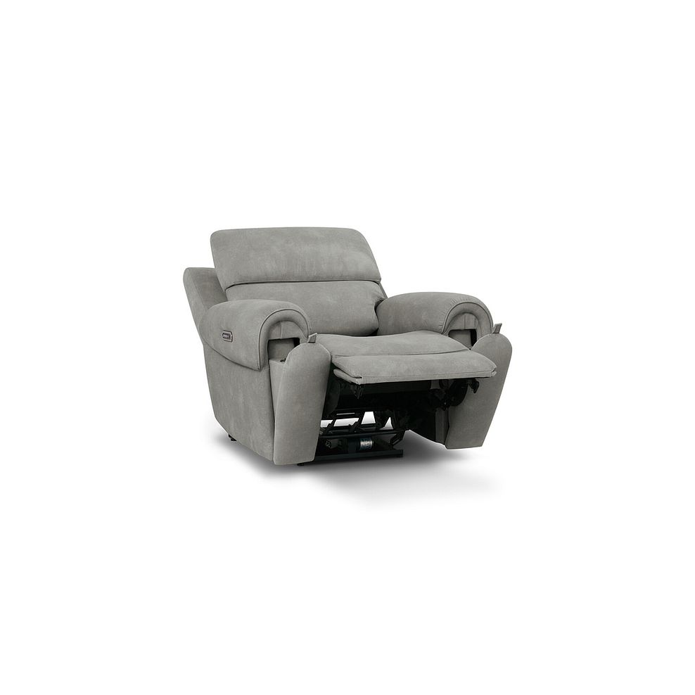 Ezra Electric Recliner Armchair in Dexter Stone Fabric 4