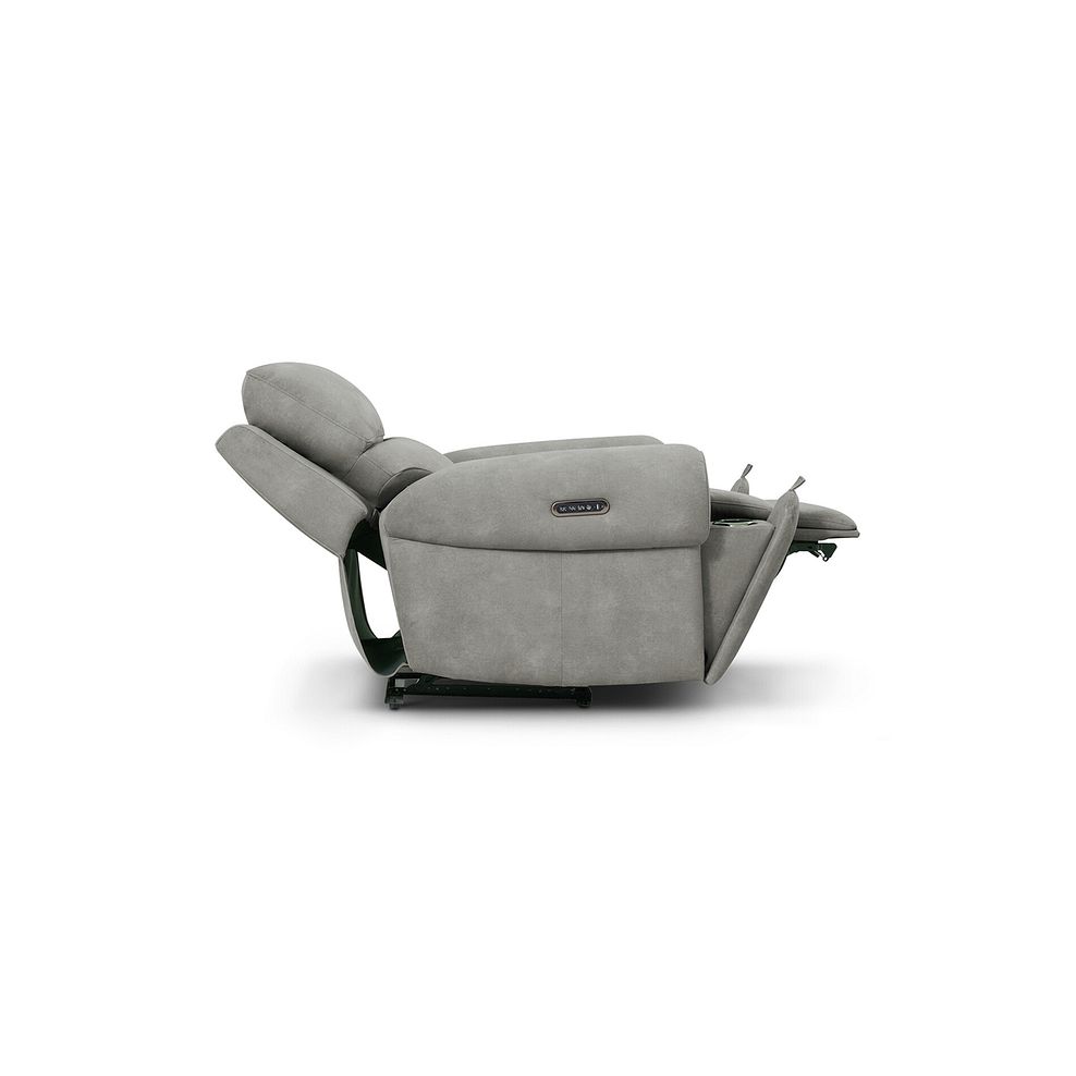 Ezra Electric Recliner Armchair in Dexter Stone Fabric 7