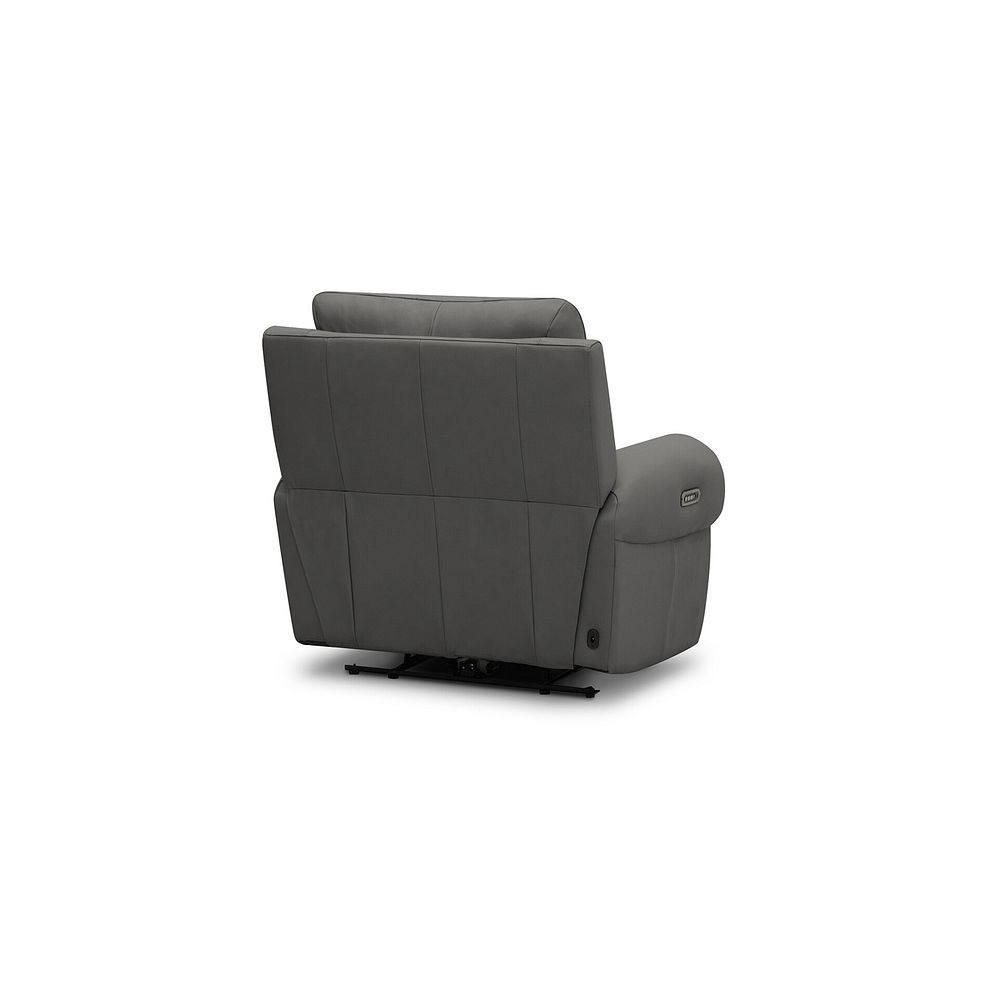 Ezra Electric Recliner Armchair in Elephant Grey Leather 7