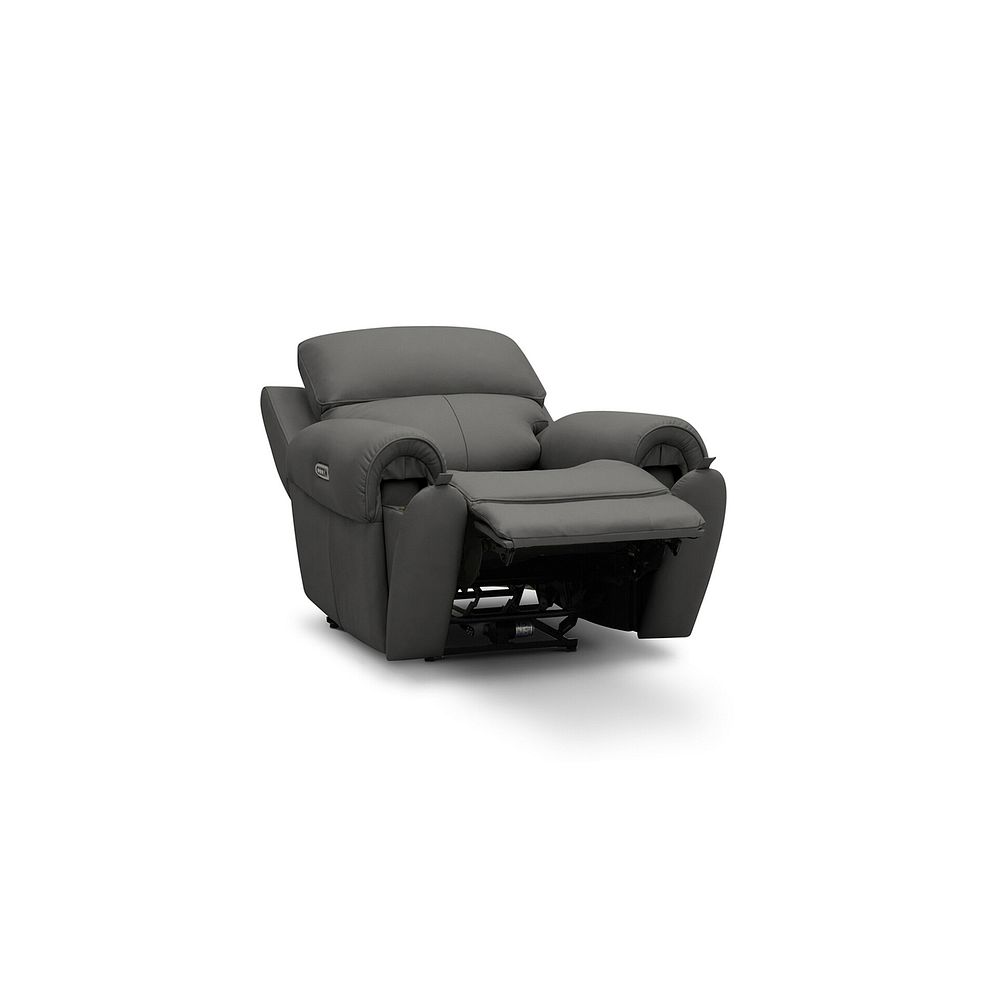 Ezra Electric Recliner Armchair in Elephant Grey Leather 3