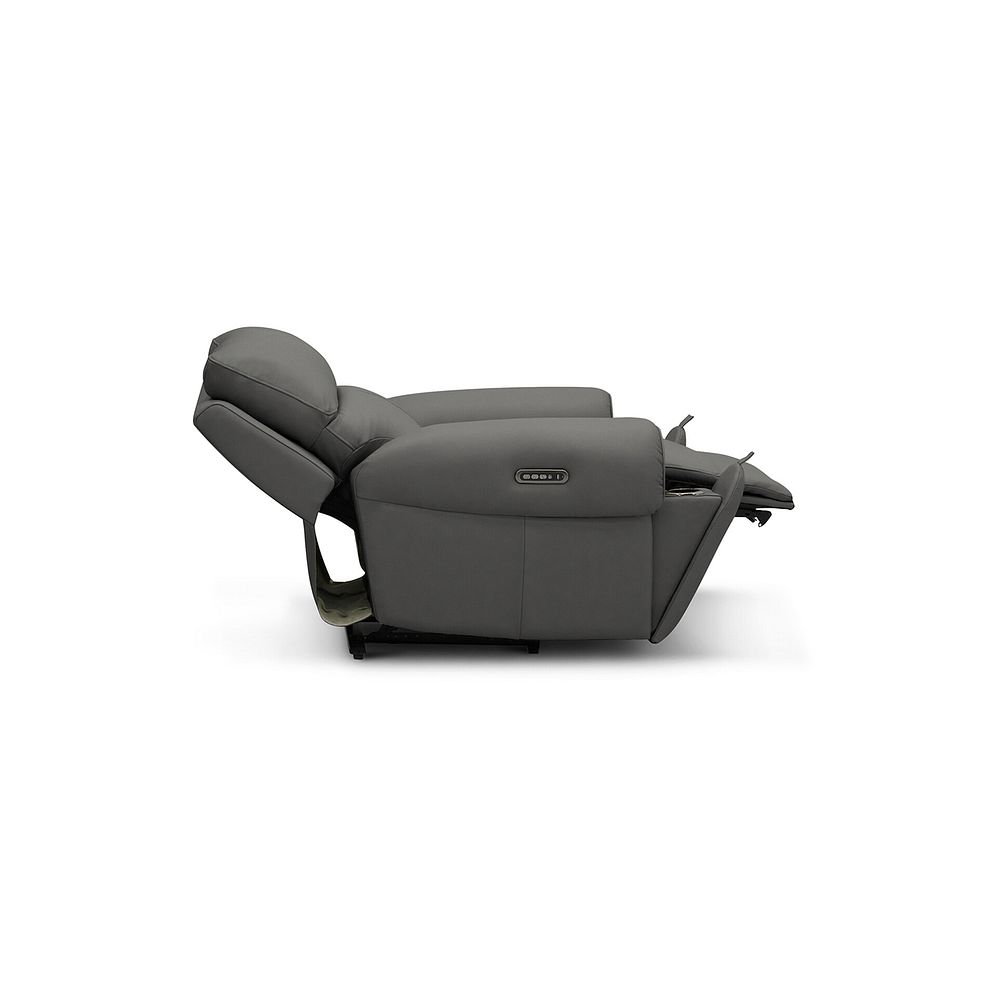 Ezra Electric Recliner Armchair in Elephant Grey Leather 6