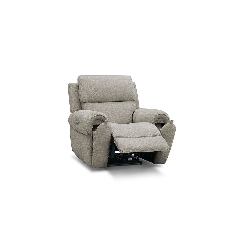 Ezra Electric Recliner Armchair in Hopsack Linen Fabric 2